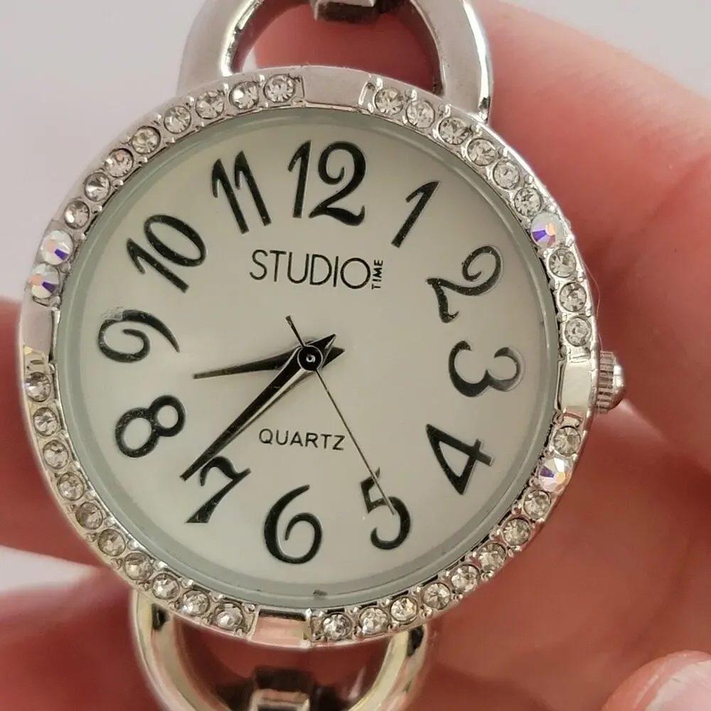 Studio Time STD06A Womens Watch Silver Case White Dial Silver Bracelet Quartz